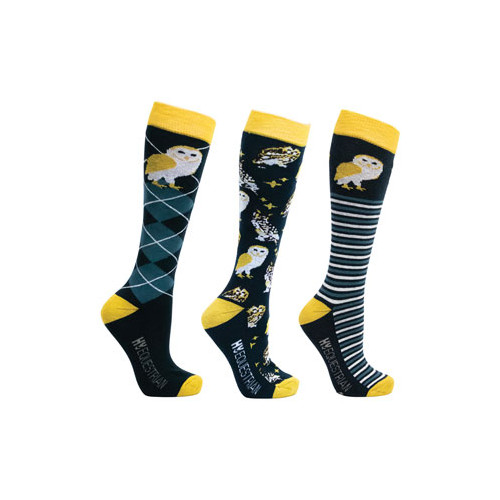 Hy Equestrian Owl Sock 3 Pack 4-8