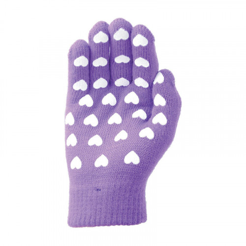 Hy5 Magic Patterned Adult Gloves Purple with Hearts