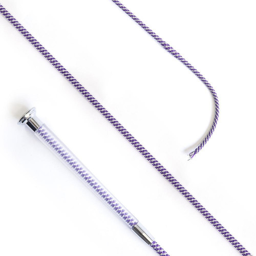 KM Elite Dressage Whip Silver Braided Purple