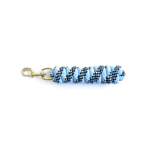 KM Elite Lead Rope 7 Foot Black, White & Baby Blue