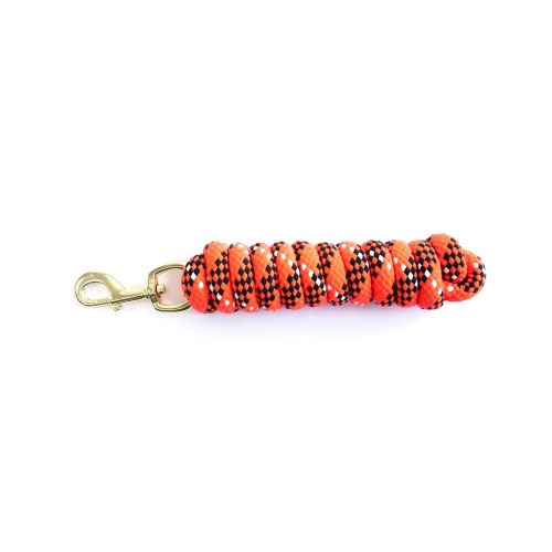 KM Elite Lead Rope 7 Foot Black, White & Orange