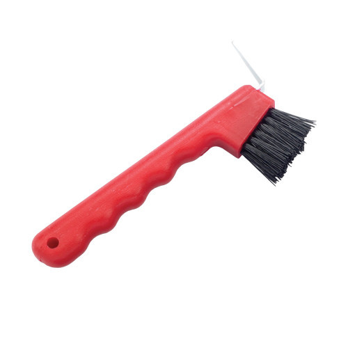Hoof Pick with Brush Red