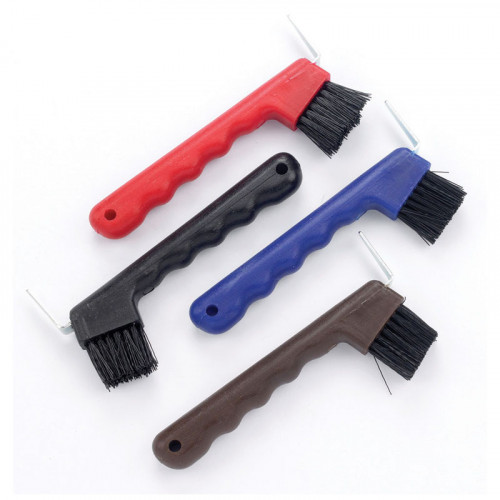 Hoof Pick with Brush Black